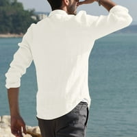 Muška majica Jednostavna pamučna i mala ispis rever majica s dugim rukavima Majica Top Muns Fashion