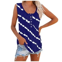 Žene Tie-Dye Termpen majica bez rukava O-izrez Summer Casual Workout Tees Camisole Ženska Trendy Streetwear