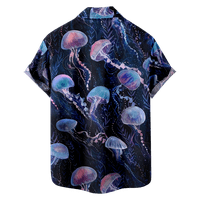 Havajske majice za muškarce, oceanske životinje tiskane casual majica kratkih rukava niz majicu za plažu
