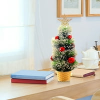 BANGHONG Novi božićni poklon, umjetno mini božićno drvce, stolno male božićno drvce sa ukrasima, božićno