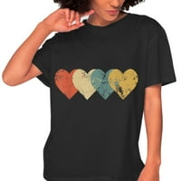 Žene Grafički majica Vintage Hearts Cool Retro Valentines Day Day za žene Muška majica