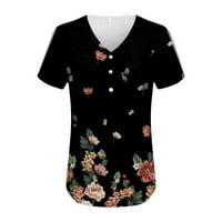 Ženski modni ispis V-izrez kratkih rukava od tiskanih majica bluza xxxl