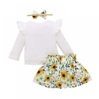 Dječja djevojka sestra odjeća odijelo novorođenčad Kids alfa-tiskani Rompers + cvjetne hlače + set za