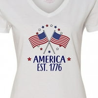 Inktastična Amerika 14. jula Ženska majica V-izrez
