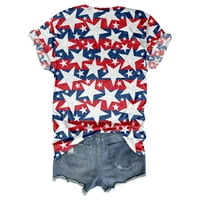 Košulja od majice 4. srpnja, majica za žene V izrez, 3D print Street Casual majice kratkih rukava, 2xS-8XL