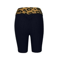 Modni ženski sportski leopard šiveni džep labavi kratke hlače crna xxl