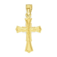 14k zlatni zamršen davateljski privjesak, kršćanski nakit, katolički pokloni za nju sa lancem