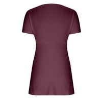Ayolanni Womens Twist front V izrez Elegantne ljetne majice kratkih rukava Bluza za zabavu