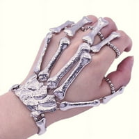 Ženske punk stil gotičke rock kosti lubanje kostur ručne prste prste narukvica