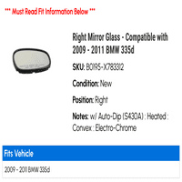 Pravo zrcalo staklo - kompatibilno sa - BMW 335D 2010