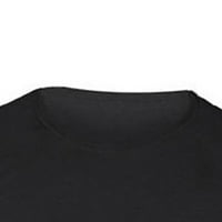 Muška lagana prozračna casual majica u boji pune boje s dugim rukavima V-izrez FIT Ljetni labav udobna bluza crna 3xl