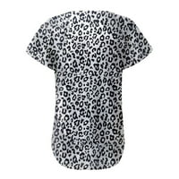 Košulje za žensku casual Fasion Ispis O-izrez Šivete rufff majica s kratkim rukavima The White XXL