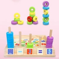 Temacd Kids Aritmetičko učenje Broj prstena Blokira Puzzle igra Igračka rano obrazovanje, višebojni