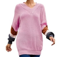 Ketyyh-Chn džemper pulover dugih rukava labav ležerni pletenje Jumper Tunic bluza Pink, s