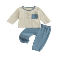 Gwiyeopda Toddler Baby Kids Boys Fall Outfit T-majica s dugim rukavima s set dugim hlačama