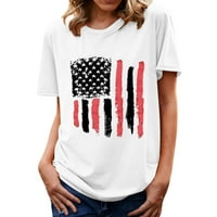 Ženska četvrta jula Patriotske majice ugodne ljetne pograde košulje s kratkim rukavima Stripne američke