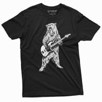 Muški muzički bend medvjedi gitarista majica za gitaru Gitara Country Music Majica
