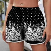 Pejock Žene kratke hlače za plažu Ljeto Ležerne prilike print udobne kratke hlače Elastični pojas Bikerske