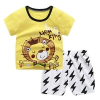 Dyfzdhu Toddler Dječji dječaci Djevojke Djevojke kratkih rukava crtane majice + pantalone Set odijela