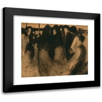 Eugène Carriere Crni moderni uokvireni muzej umjetnički print pod nazivom - Žene u pejzažu