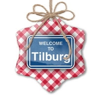 Ornament tiskani jedan oboren znak Dobrodošli u Tilburg Božić Neonblond