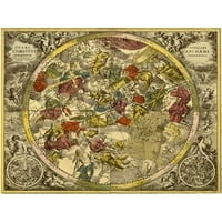 Cellarius, Andreas Black Moderni uokvireni muzej umjetnički print pod nazivom - Karte nebesa: Coelistellati