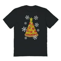 Božićni odmor Pizza Tree Grafički majica crna muška pamučna majica