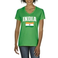 - Ženska majica V-izrez kratki rukav - Indija