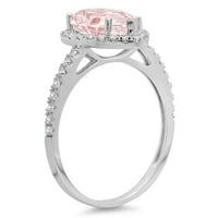 2.38ct kruška ružičasti simulirani dijamant 14k bijelo zlato ugraviranje izjava bridalna godišnjica