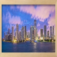 Miami, Florida, Sjedinjene Američke države Skyline Panorama, uramljena umjetnost Print Wall Art by Seanpavonephoto