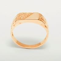 Britanska napravljena 10k ružičasto zlato prirodni dijamantni muški prsten za bend - Opcije veličine - Veličina 9,75