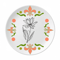 Crna linija Lotus cvjetni cvijet cvijet cvijeća keramika ploča tabela posuđe jelo za večeru