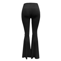 Visoko strukske vježbe za žene za žene Čvrsta boja Visoki struk Slim Fit Stretch Casual pantalone pantalone