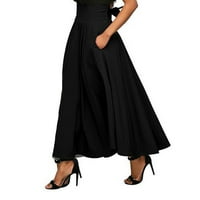 Outfmvch crna suknja nagnute suknje za žene suknje A-line suknje visoke struk suknje za gležnjeve suknje