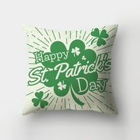 Dan svetog Patrika Irskog dana modna shamrock Četvoro listova djetelina Print bacanje jastuk navlakač