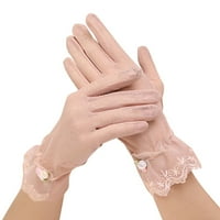 Chaolei Žene Crne tačke kratke čipke čipke prozračne jahanje za sunčanje za sunčanje vjenčane rukavice