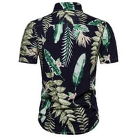 Uorcsa prozračna ovratnik za odstupanje Vintage Soft Fashion Beach Hawaiian Cvjetni ispisani muški majica