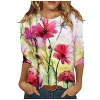 Majice za žene za žene Slatke grafičke tenske bluze casual plus veličine osnovni vrhovi pulover