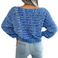 Glookwis Ženski džemper od kabela Losokač vrpce vrećice pletene pletene džempere Čvrsto boje puflove