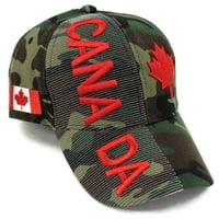 Visoki kratki kaps bejzbol kapa za odrasle, vezeni podesivi, Kanada Camo