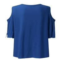 Sanviglor Women majica V izrez Tee Plus Veličina vrhova Baggy Tunic Beach Ljetne T majice Royal Blue