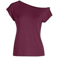 Košulje za žene labave fit grafički trendy off rame na vrhu kratkih rukava labava bluza majica za žene