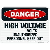 Visokonaponski volti neovlašteni osoblje čuva znak, znak OSHA opasnosti, reflektirajući aluminijum EGP