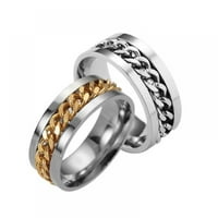 Muški titanijum čelični lančani zakretački prsten prekogranični cool nakit prsten
