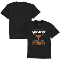 Toddler fanatics brendirani crne teksaške Longhorns započinje na mladu majicu