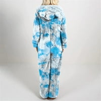 Pantalone za žene mekani unise odrasli leopard Onesie kapuljača pidžamas patelica sa dugim rukavima