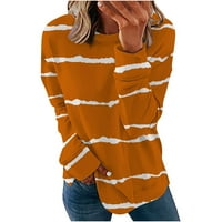 Funicet ženske košulje dugih rukava plus veličine Ležerne prilike za ispis okruglih vrata s pulover