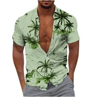Bluza za muškarce čišćenje muška modnih casual tipki Havaji ispis Ispirt skidač s kratkim rukavima bluza