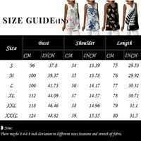 Ljetna prodaja Ženska moda V-izrez V-izrez Labavi vintage Print bez rukava bez rukava Grey XXXL