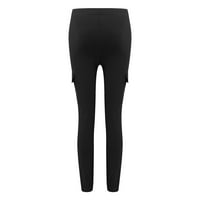 Teretne pantalone Torba, prodaja zazora modne žene plus veličine crtača casual solidne elastične struk džep labave hlače crne xxxl